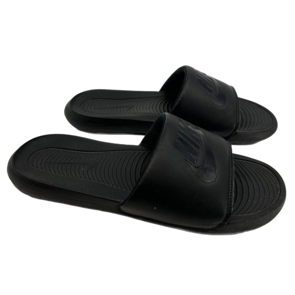 Nike Black Athletic Slippers | Size 12